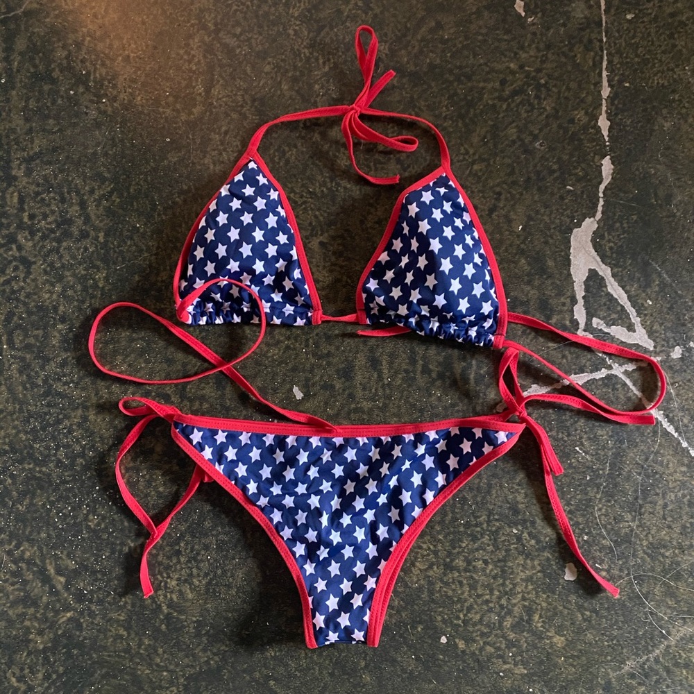 American red white and blue bikini set